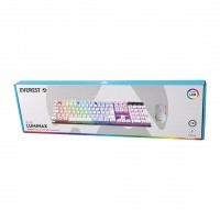 EVEREST LUMINAX KM-198 ( BEYAZ GÖKKUŞAĞI IŞIKLI ) ( USB KABLOLU ) OYUNCU KLAVYE & MOUSE SET*20
