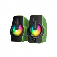 RAMPAGE FALSETTO RMS-G7 ( YEŞİL & RGB IŞIKLI ) ( 1+1 ) HOPARLÖR SPEAKAER SET ( USB KABLO ) 2.0 MULTİMEDYA & 6W*20