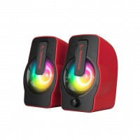 RAMPAGE FALSETTO RMS-G7 ( KIRMIZI & RGB IŞIKLI ) ( 1+1 ) HOPARLÖR SPEAKAER SET ( USB KABLO ) 2.0 MULTİMEDYA & 6W*20