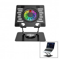 ADDİSON AD-RC36 KATLANABİLİR LAPTOP STAND METAL & SOĞUTUCU FAN RGB IŞIKLI ( 360° DÖNEBİLEN FAN )( 2 USB SOKET )*10