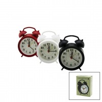 GALAXY MS-300 MASA ÇALAR SAAT ( PİLLİ ) ( RENKLİ PLASTİK ) ( KLASİK KULAKLI MODEL ) ( ÇAP: 8.5CM ) ( SESSİZ AKAR SANİYE )*60