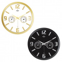 GALAXY PREMİUM 705-A-2-K-1-G-2 TERMOMETRELİ ( ISI & NEM ÖLÇER ) KABARTMA RAKAMLI DUVAR SAATİ*10