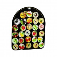 MAGNETİC MEMO HOLDER BAYSA-1579 (YUVARLAK CAM=4CM) MAGNET (MIKNATISLI DOLAP SÜSÜ) ( RESİMLİ ) (METAL STANDLI)*28X31