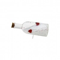 İBİCO İ12-061 (BEYAZ SU) (KALP& YILDIZ) (YUVARLAK MİKA ŞİŞE=YAN DURUŞ AYAK) YÜZEN BATMAYAN (DEKORATİF BİBLO AKVARYUM)*48