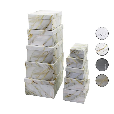 İBİCO İ12-098 ( 10PCS ) ( D.DÖRTGEN ) ( MİX MERMER DESEN ) KARTON HEDİYE KUTUSU ( 34X26--------18.8X12.7 )*4=K