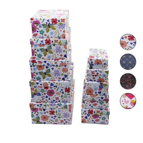 İBİCO İ12-099 ( 10PCS ) ( D.DÖRTGEN ) ( MİX DESEN ) KARTON HEDİYE KUTUSU ( 34X26--------16.8X10.8 )*4=K