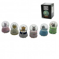 İBİCO İ12-071 ( BÜYÜK BOY & 10CM ) ( PİLLİ & IŞIKLI ) ( MÜZİKLİ ) KAR KÜRESİ CAM ( HAYVAN FİGÜRLÜ & DESEN MİX ) RENKLİ*24                     qwe02