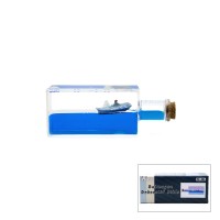 İBİCO İ12-224 (MAVİ SU) (GEMİ & ADA) (DİKDÖRTGEN MİKA ŞİŞE) YÜZEN BATMAYAN (DEKORATİF BİBLO AKVARYUM)(4.2X6.4X17CM)*48