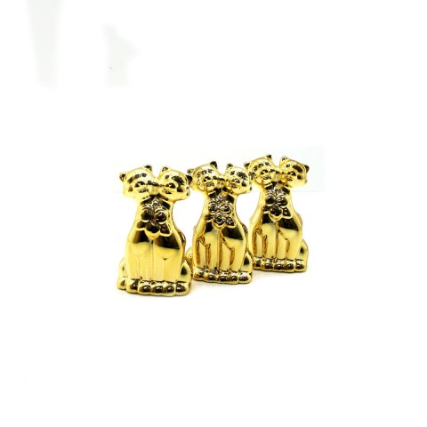 İBİCO İ12-144 ( ÇİFT KEDİ & ORTA ) ( GOLD & SERAMİK ) BİBLO & DEKORATİF SÜS EŞYASI*12X12