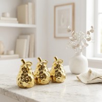 İBİCO İ12-148 ( ARMUT & KÜÇÜK ) ( GOLD & SERAMİK ) BİBLO & DEKORATİF SÜS EŞYASI*12X20