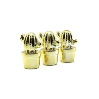 İBİCO İ12-158 ( KAKTÜS & BÜYÜK ) ( GOLD & SERAMİK ) BİBLO & DEKORATİF SÜS EŞYASI*12X12