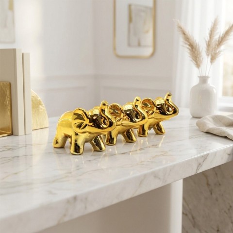 İBİCO İ12-179 ( FİL & KÜÇÜK ) ( GOLD & SERAMİK ) BİBLO & DEKORATİF SÜS EŞYASI*12X240