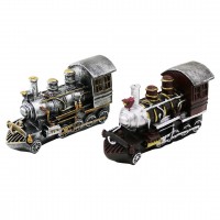 İBİCO İ12-206-A ( TREN ) VİNTAGE DEKORATİF BİBLO & KUMBARA RENKLİ ( 20X12X8CM ) ( REÇİNE )*48