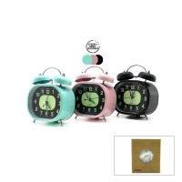 TWIN BELL ALARM CLOCK BGC-57 DİKDÖRTGEN MASA ÇALAR SAAT ( METAL KASA RENKLİ ) ( PİLLİ & IŞIKLI ) ( FOSFORLU )*60