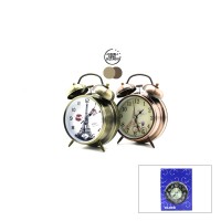 TWIN BELL ALARM CLOCK BGC-60 YUVARLAK MASA ÇALAR SAAT ( METAL KASA ESKİTME DESENLİ ) ( PİLLİ & IŞIKLI ) ( ÇAP: 10CM )*60