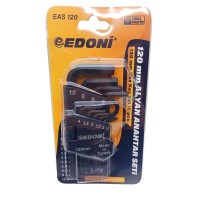 EDONİ EAS-120-121 ( 10PCS ) ( KISA & DÜZ ) ALYAN ANAHTAR SETİ ( SİYAH & 120MM )*6X12