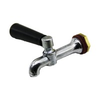 MS-210 ( BÜYÜK & ERKEK ) ( KROM GÖVDE & SİYAH PLASTİK KOL ) PİKNİK SEMAVER MUSLUK*12X40