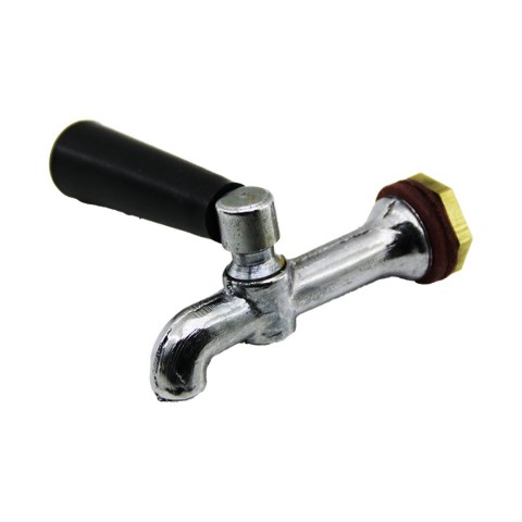 MS-210 ( BÜYÜK & ERKEK ) ( KROM GÖVDE & SİYAH PLASTİK KOL ) PİKNİK SEMAVER MUSLUK*12X40