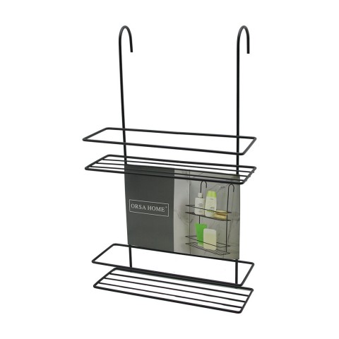ORSA-973 ( 2 KATLI ) ( SİYAH ) DUŞ KABİN RAFI ( ASKILIKLI SEYYAR KULLANIM )*4=K