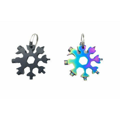 EMG SNOW EDC TOOL HRD-143 ( 8-BAŞLI & 19-FONKSİYONLU ) ( ALYAN SETİ ANAHTARLIK )( KAR TANESİ MODELİ YUVARLAK )*10X36