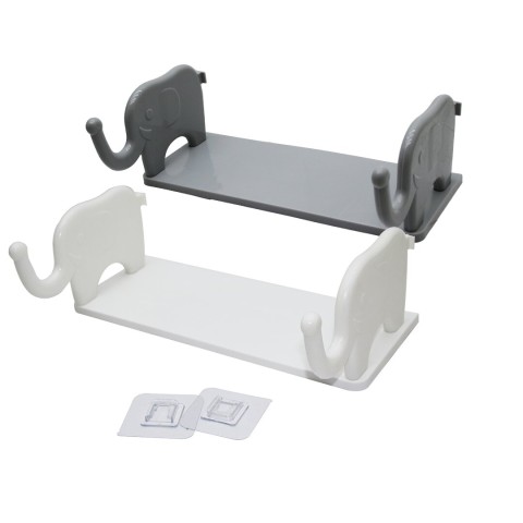 ENFA ENF-716 ( BEYAZ & GRİ ) ( 12X31CM ) ( FİLLİ ) TUTACAKLI  PLASTİK ETEJER ( YAPIŞKANLI ) (ETAJER)*120