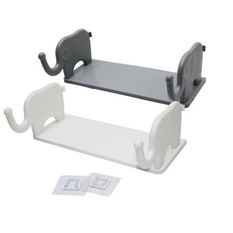 ENFA ENF-716 ( BEYAZ & GRİ ) ( 12X31CM ) ( FİLLİ ) TUTACAKLI  PLASTİK ETEJER ( YAPIŞKANLI ) (ETAJER)*120