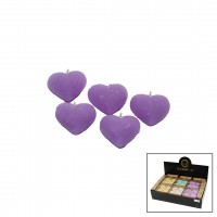 MAXİMUM MAX-2415 ( 5PCS ) ( MİNİ KALP MODELİ ) ( RENKLİ & KOKULU ) MUM*25X8