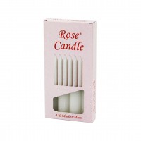 ROSE CANDLE-201 ( 4PCS & KALIN ) ( ÇAP=2CM & UZUNLUK=15CM   ) ( BEYAZ KLASİK ) MARKET MUM*130