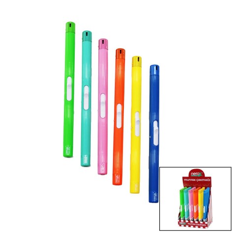 NEROX NRX-402Q ( RENKLİ ) ( KALEM MODELİ ) MUTFAK ÇAKMAK ( İTMELİ ATEŞLEME )*30X6