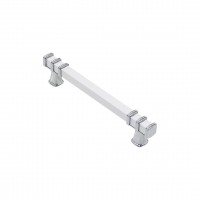 İBİCO-967 ( 12.8CM ) ( YÜZÜK KROM & KULP BEYAZ ) ( KARE ) ÇEKMECE KULP*10X5