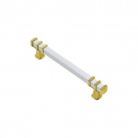 İBİCO-966 ( 12.8CM ) ( YÜZÜK ALTIN & KULP BEYAZ ) ( KARE ) ÇEKMECE KULP*10X5