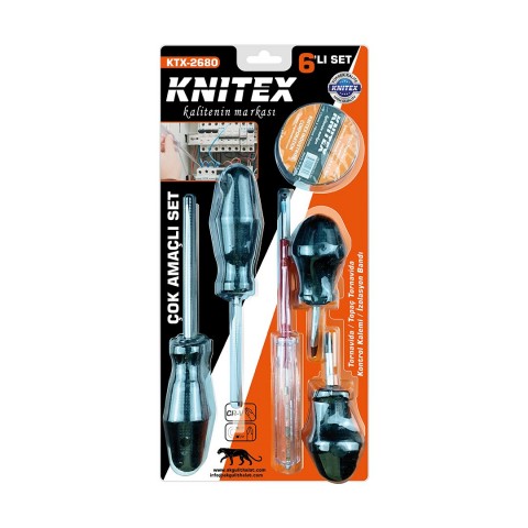 KINETEX KTX-2680 ( 6PCS ) TORNAVİDA & ÇOK AMAÇLI SET ( TORNAVİDA & TOPAÇ TORNAVİDA & KONTROL KALEM & ELEKTRİK BANT)*72