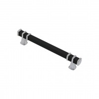 İBİCO-964 ( 12.8CM ) ( YÜZÜK KROM & KULP SİYAH ) ( KARE ) ÇEKMECE KULP*10X5