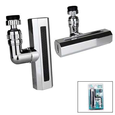 KINETEX KTX-3288 ( KROM GÜMÜŞ ) ( GENİŞ & ŞELALE ) ( 4 FONKSİYONLU ) ( 360° OYNAR BAŞLIK ) PERLATÖR MUSLUK UCU*100