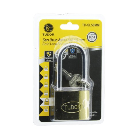 TUDOR TD-SL50MM ( VAKUMLU ) ( 50MM & SARI ) ( UZUN KANCALI ) ASMA KİLİT*12X8