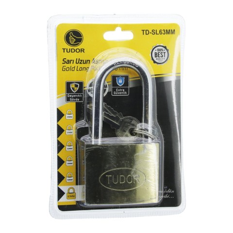 TUDOR TD-SL63MM ( VAKUMLU ) ( 63MM & SARI ) ( UZUN KANCALI ) ASMA KİLİT*12X4