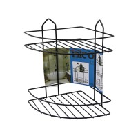 İBİCO K13-010 ( SİYAH ) ( 2 KATLI & ÜÇGEN ) ( METAL ) BANYO KÖŞELİK & DUŞKABİN RAF*12