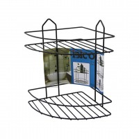 İBİCO K13-010 ( SİYAH ) ( 2 KATLI & ÜÇGEN ) ( METAL ) BANYO KÖŞELİK & DUŞKABİN RAF*12