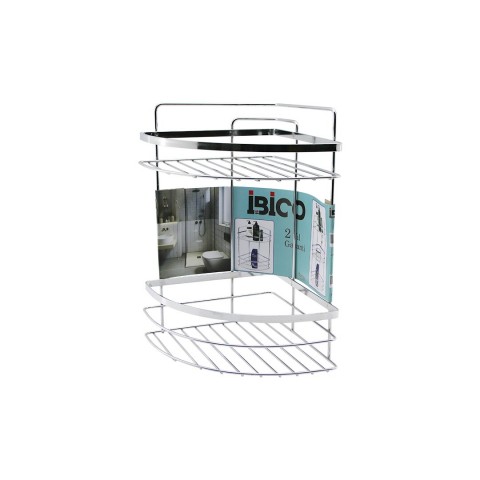 İBİCO K13-012 ( LAMALI ) ( 2 KATLI & ÜÇGEN ) ( KROM ) ( METAL ) BANYO KÖŞELİK & DUŞKABİN RAF*12