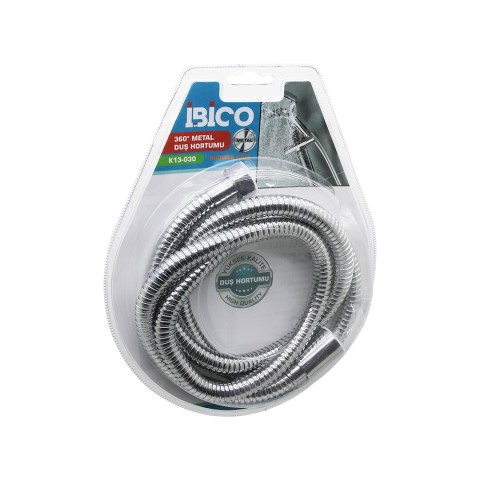 İBİCO K13-030 ( 360° & METAL ) DUŞ HORTUMU ( 1.5MT ) ( VAKUMLU AMBALAJ ) ( ANTİ TWİST=DOLANMAZ-KIVRILMAZ-KOPMAZ )*72