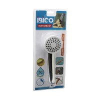 İBİCO K13-036 (KÜÇÜK) (YUVARLAK & BOMBELİ=6.7CM) DUŞ BAŞLIK (VAKUMLU) (KROM GÖVDE-BYZ ZEMİN-SYH İĞNE)(SAP:11.5CM)*110