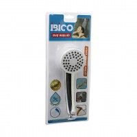 İBİCO K13-036 (KÜÇÜK) (YUVARLAK & BOMBELİ=6.7CM) DUŞ BAŞLIK (VAKUMLU) (KROM GÖVDE-BYZ ZEMİN-SYH İĞNE)(SAP:11.5CM)*110