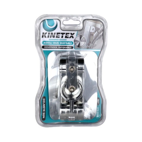 KINETEX KTX-3112 ( KROM & VAKUMLU ) YAPIŞKANLI DUŞ ASKISI & MAFSAL ( İKİ ASKILI )*50X4