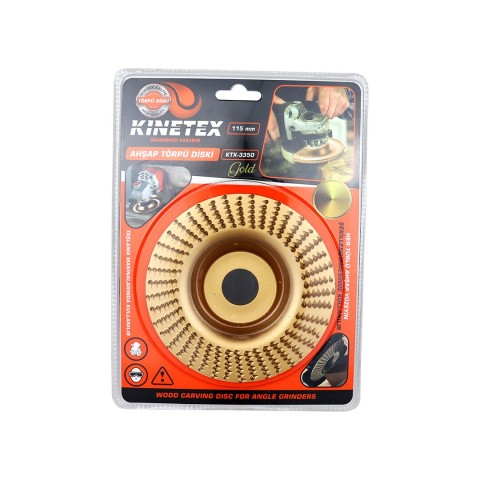 KINETEX KTX-3350 ( 115MM ) AHŞAP DİSK EĞE TÖRPÜ GOLD*100