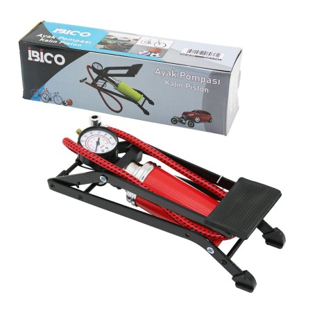 İBİCO İ18-036 (YATAY MODEL) (KALIN PİSTONLU) AYAK POMPASI ( OTO-ARAÇ & BİSİKLET-MOTOR LASTİK & TOP & ŞİŞME YATAK-HAVUZ )*25