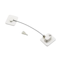 KINETEX KTX-3331 ( BEYAZ PLAKA ) ( HALATLI ) EMNİYET KİLİT ( 5X6CM YAPIŞKANLI MONTAJ=2PCS PLAKA ) ( HALAT=18.8CM )*300