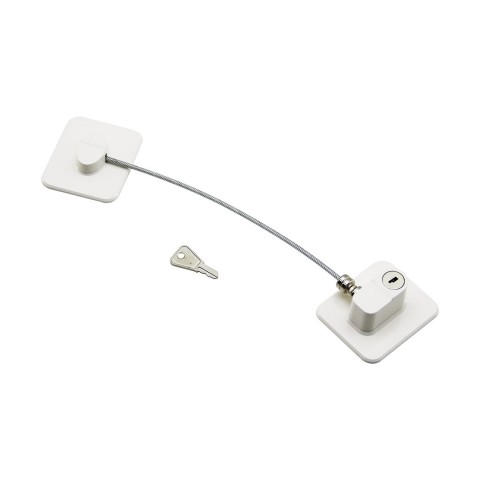 KINETEX KTX-3331 ( BEYAZ PLAKA ) ( HALATLI ) EMNİYET KİLİT ( 5X6CM YAPIŞKANLI MONTAJ=2PCS PLAKA ) ( HALAT=18.8CM )*300