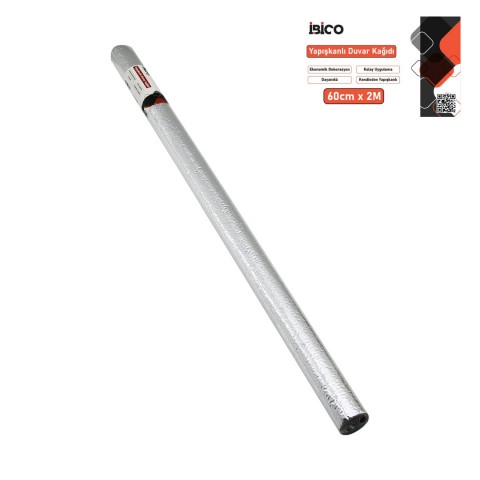 İBİCO İ13-081 ( 2MT X 60CM )( ALÜMİNYUM GÜMÜŞ )( TEZGAH ÜSTÜ ) FOLYO STİCKER & DUVAR KAĞIT ( KENDİNDEN YAPIŞKANLI & EKO DEKORASYON & DAYANIKLI )*120