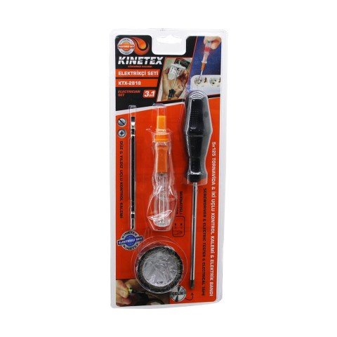 KINETEX KTX-2818 ( 4PCS ) TORNAVİDA & ÇOK AMAÇLI SET ( TORNAVİDA & KONTROL KALEM &  2İN1 UÇ & ELEKTRİK BANT)*52