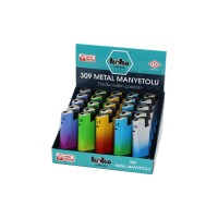KOKO-309 ( METAL & RENKLİ ) MANYETÖLLÜ METAL CEP ÇAKMAK (MANYETOLU) (DOLDUR KULLAN) ( GÖKKUŞAĞI - ÇİFT RENK )*25X20